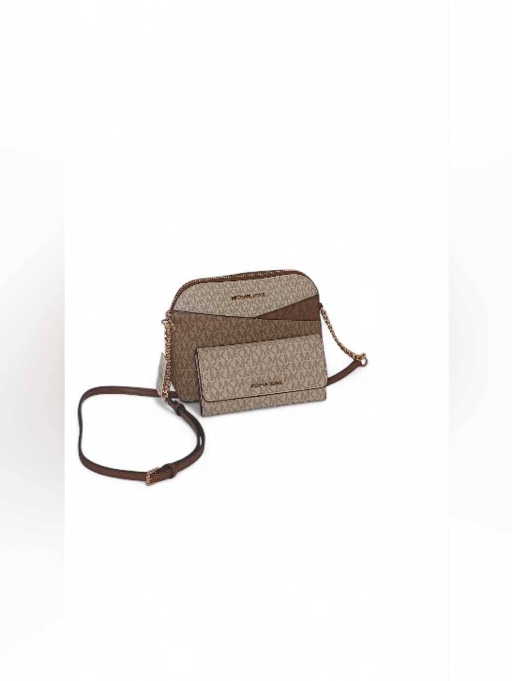 *NWT~ Michael Kors M Camel Mlt Color-Block Sig Logo Crsbdy Bag w/wallet-Jet Set - Picture 6 of 16
